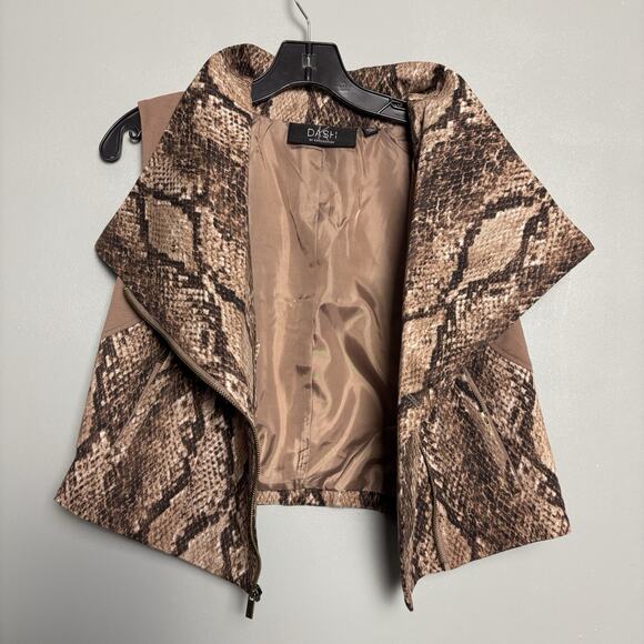 K-Dash By Kardashian Women’s Snakeskin Zip Up Top Python Exotic Print Large - Picture 7 of 9